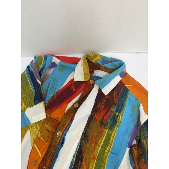 Jams World Other - Vintage Jams World Multicolor Abstract Pattern Rayon Shirt Made In Hawaii Sz XS